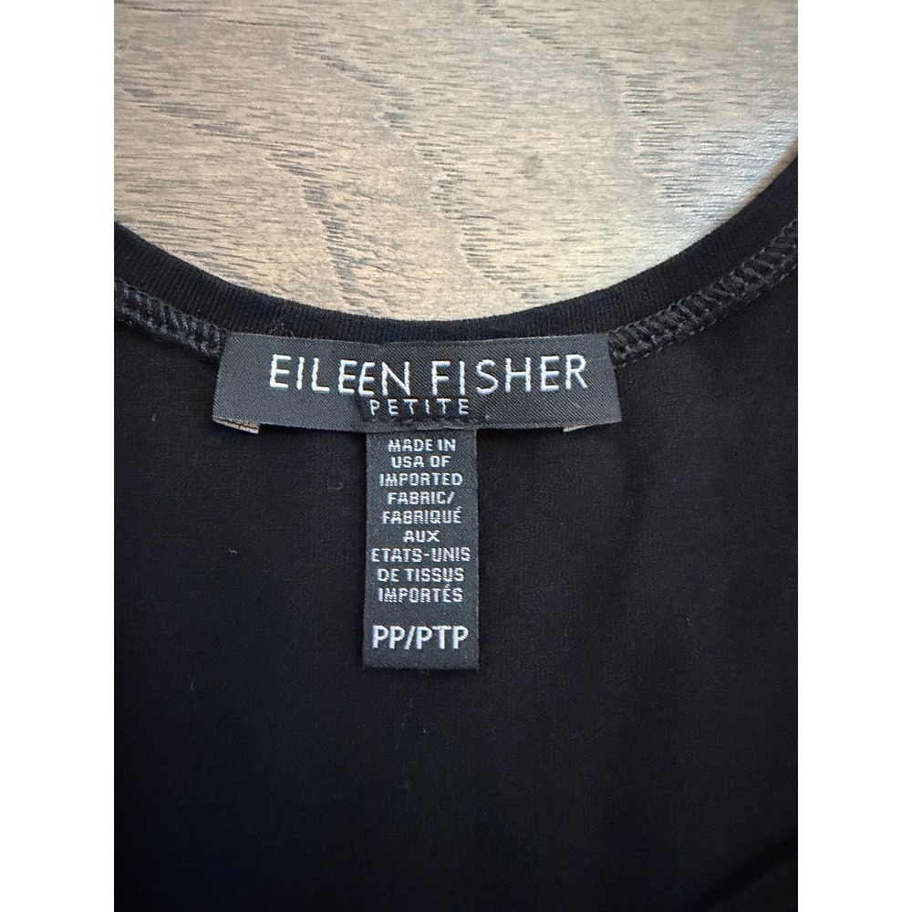 Eileen Fisher Tank Dress Womens PP Black Racerback Pockets Viscose - Picture 2 of 6